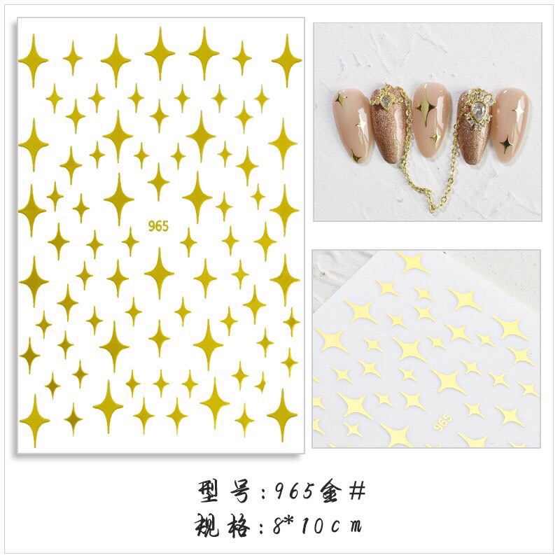 sticker 3d lấp lánh dán móng tay nail