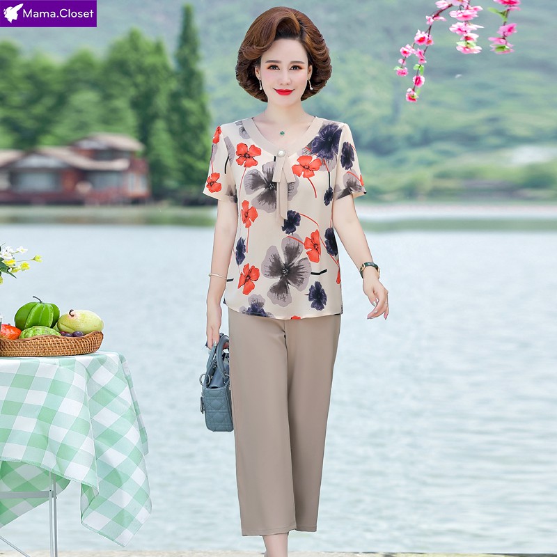 #C6057 BỘ ĐỒ VẢI VOAN SIÊU MÁT CHO NGƯỜI TRUNG NIÊN, CHO MẸ, CHO DÌ QUÀ TẶNG SIÊU Ý NGHĨA. MẪU MỚI HOT NHẤT 2021