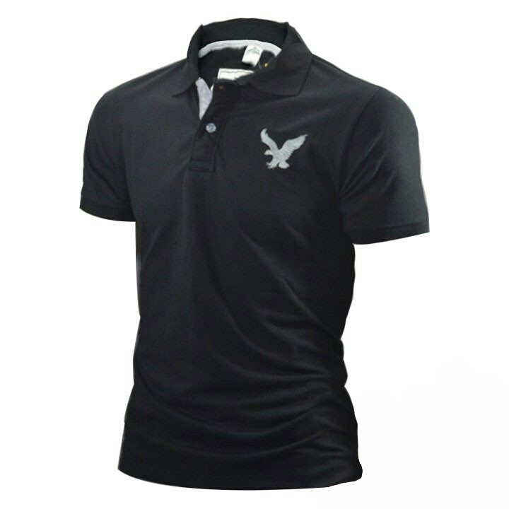 [ẢNH THẬT] Áo thun nam ngắn tay cổ bẻ thêu đại bàng - LZ FASHION- PS008 | BigBuy360 - bigbuy360.vn