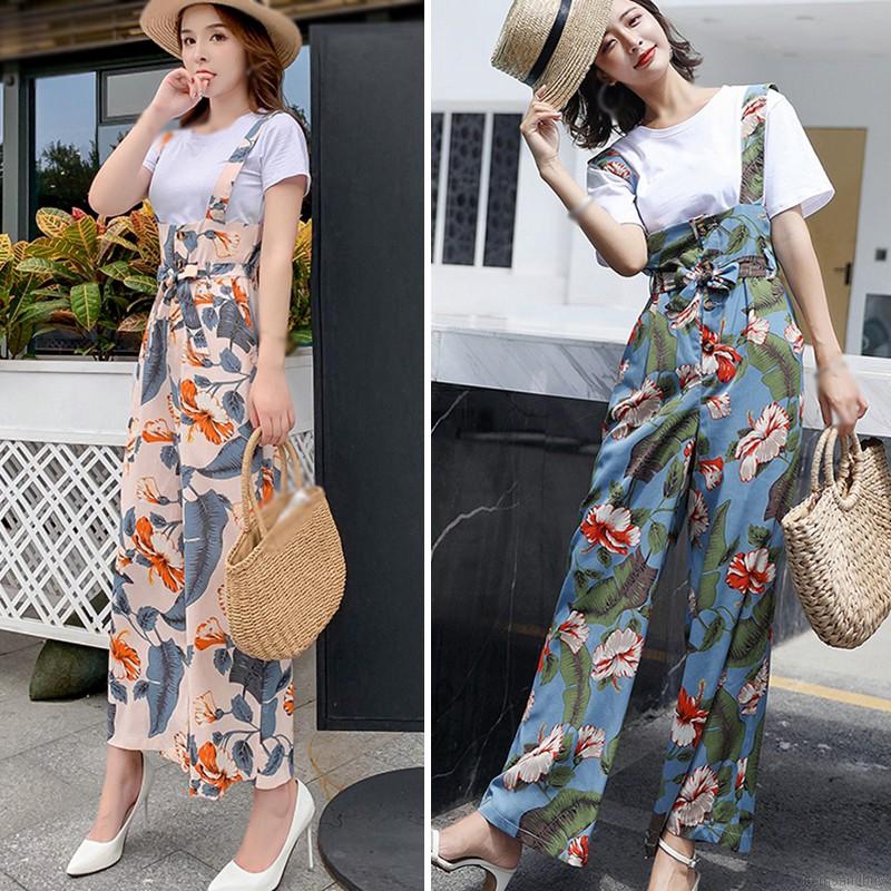 Quần Yếm Vải Voan Dáng Rộng Lưng Cao Thiết Kế Trẻ Trung Năng Động