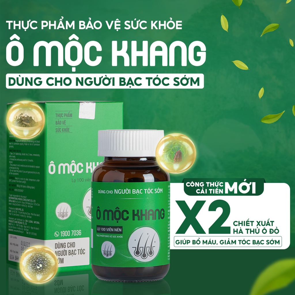 Viên Hà thủ ô Ô Mộc Khang - giảm tóc bạc, kích thích mọc tóc - Trọng lượng 200g