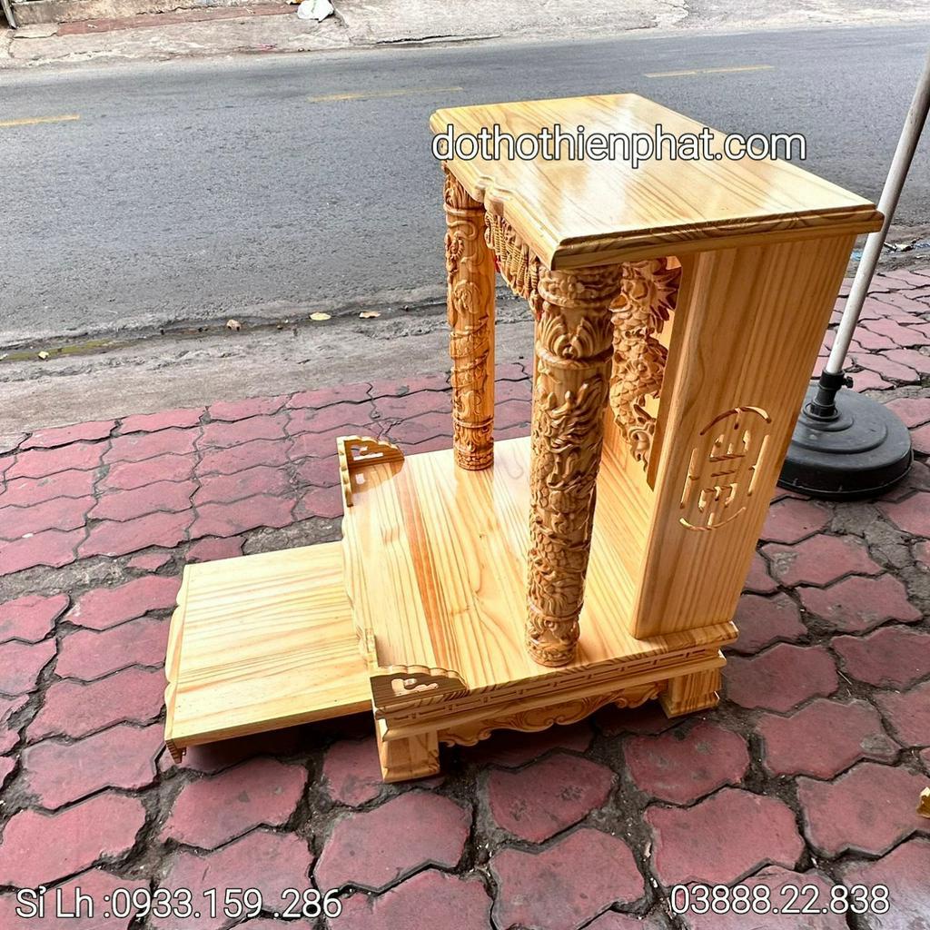 Bàn thờ thần tài gỗ thông ngang 60 cm rẻ nhất thị trường Sỉ Lh : 0933.159.286