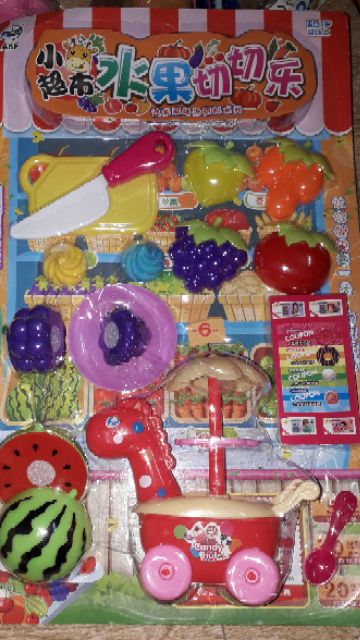 Sét đồ chơi Bé bán trái cây và xe đẩy bằng nhựa rất đẹp