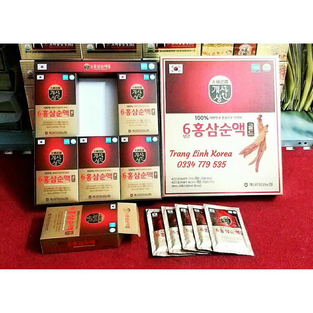 [Mã GROSALE2703 giảm 8% đơn 250K] Nước Hồng Sâm 6 Năm Nguyên Chất Hàn Quốc, Hộp 30 gói | BigBuy360 - bigbuy360.vn