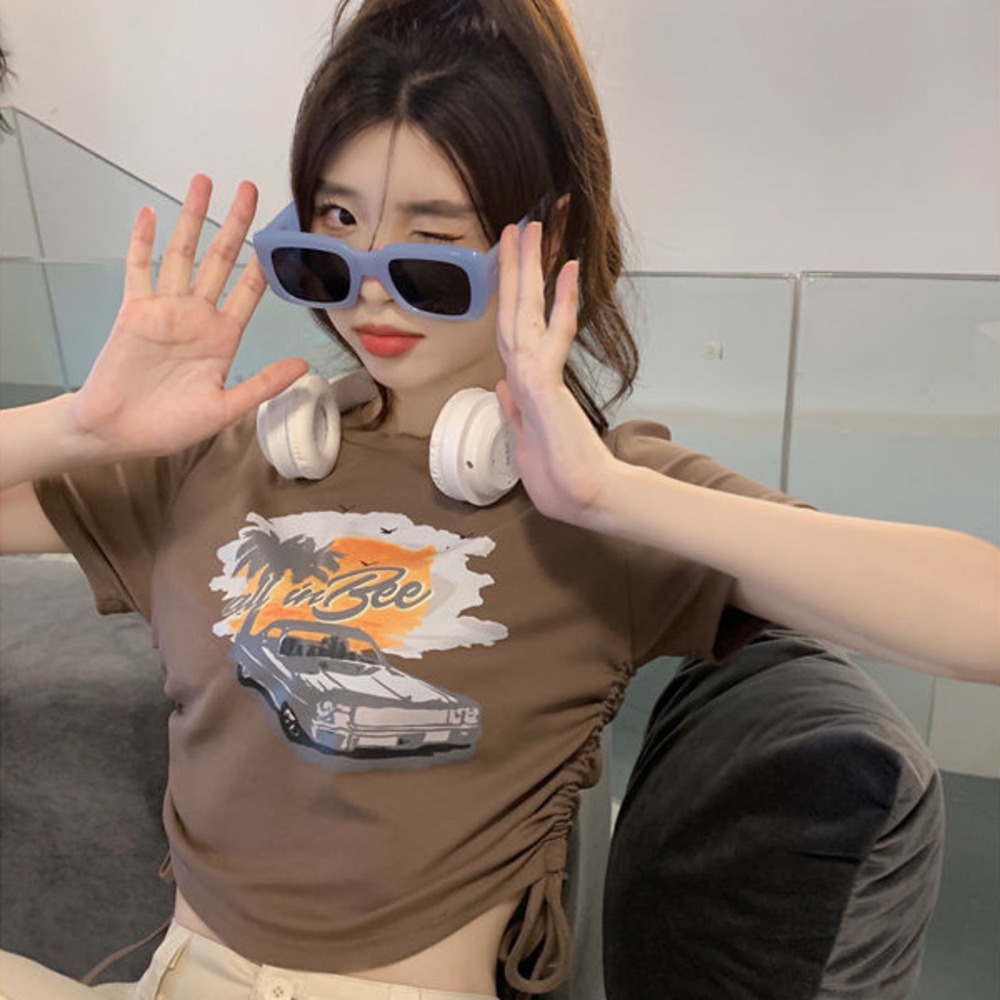 Áo Thun In Họa Tiết Dễ Thương Thời Trang Mùa Hè Cho Nữ
