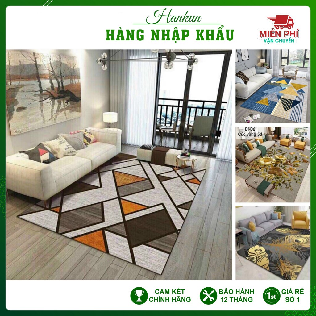 Thảm trải sàn BALI 5D cao cấp/ thảm nỉ trang trí decor nhà sang trọng kích thươc 1m6 x 2m3, 2m x 3m