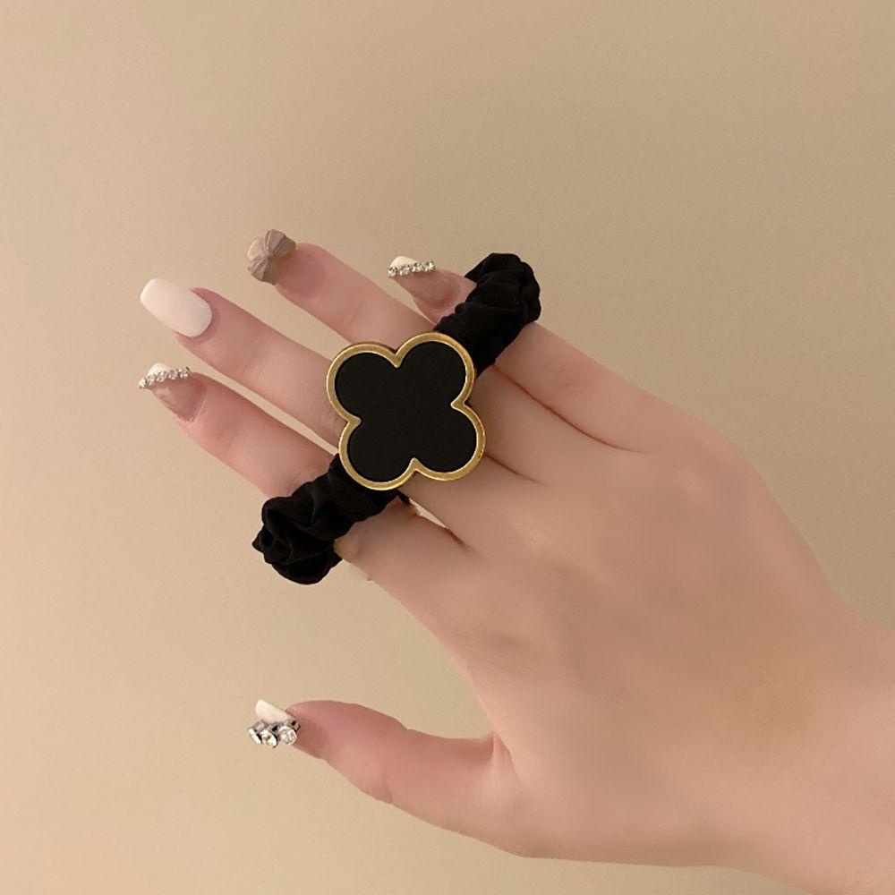 Dây Buộc Tóc Hình Cỏ Bốn Lá Bằng Hợp Kim Phong Cách Retro Ngọt Ngào WMES15H Dành Cho Bạn Nữ