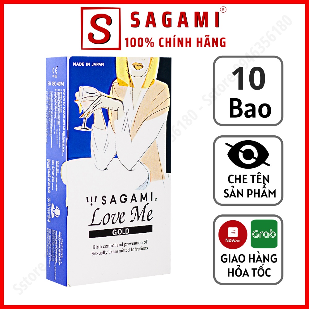 Bao Cao Su Sagami Love Me Gold – BCS Mỏng - Kiểu Truyền Thống - Hộp 10 Chiếc