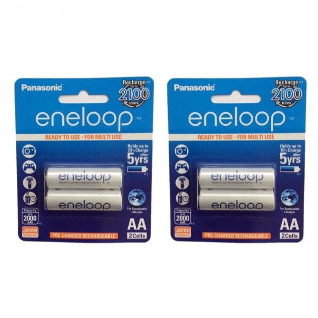 Combo 2 Vỉ Pin Sạc AA Panasonic Eneloop 1 Vỉ 2 Viên