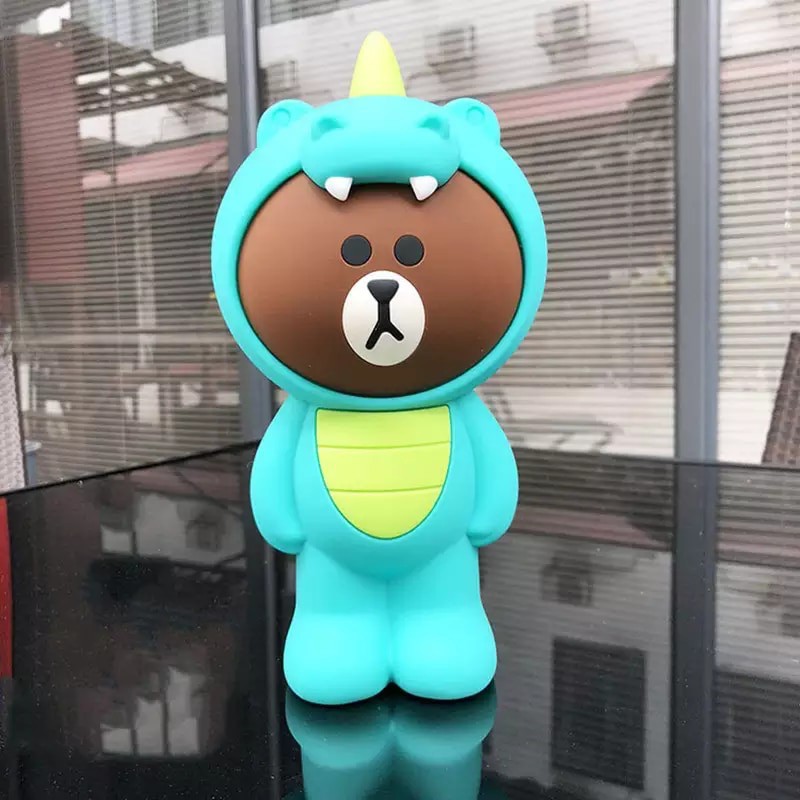 Hộp bút silicon gấu Brown cosplay dino dễ thương
