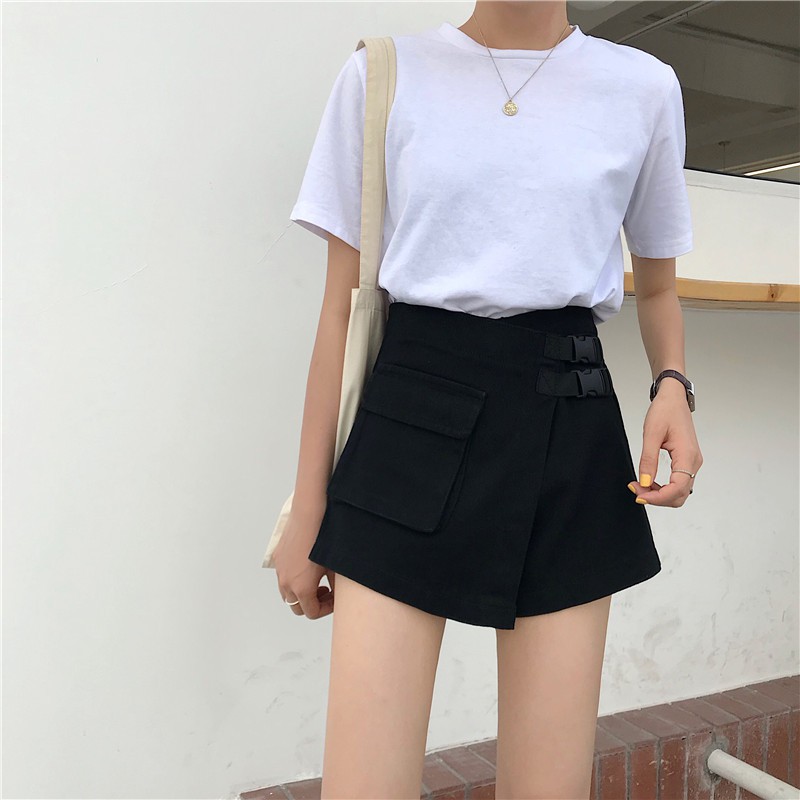 [Size M] Quần shorts giả váy khaki nữ Ulzzang Quảng Châu QN74
