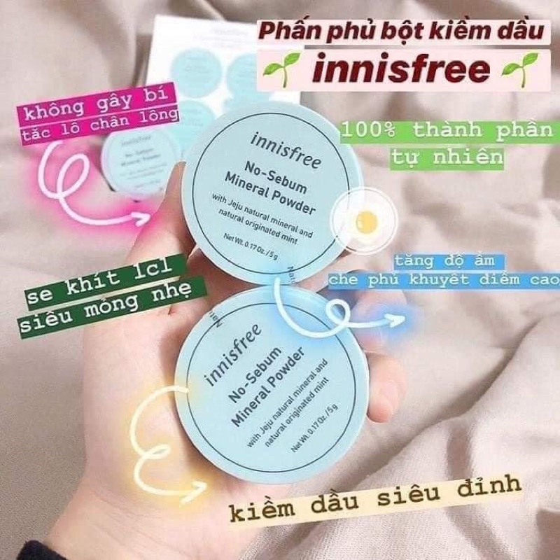 [Chính Hãng] Phấn Phủ Dạng Bột Innisfree No Sebum Mineral Powder