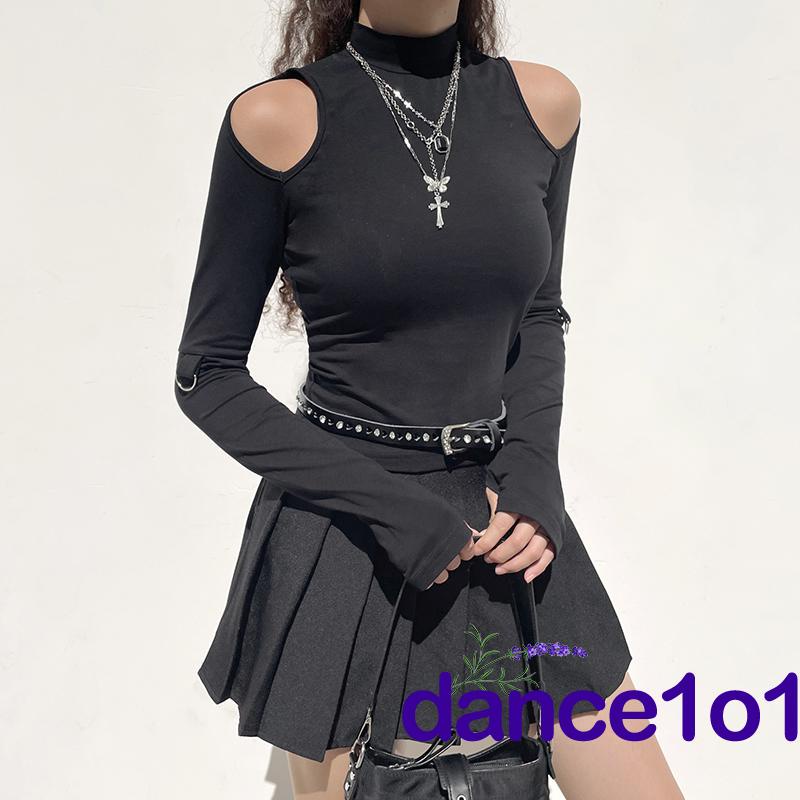 Áo tay dài khoét vai màu sắc nhã nhặn cho nữ