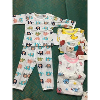 Bộ cotton giấy hàng quảng châu cài vai cho bé
