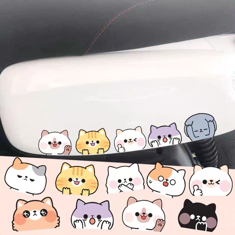 Miếng Dán Trang Trí Chống Trầy Xước Chống Thấm Nước Họa Tiết Mèo Dễ Thương