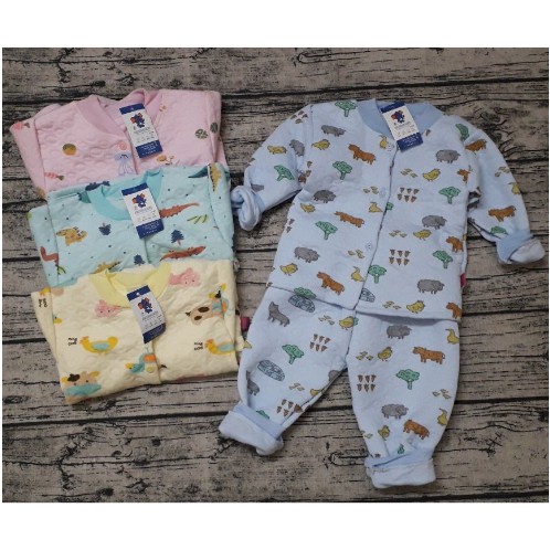 Combo 2 bộ quần áo trần bông cực ấm cho bé từ 0 tháng đến 15 tháng tuổi ( shop xin giao ngẫu nhiên theo bé trai bé gái)