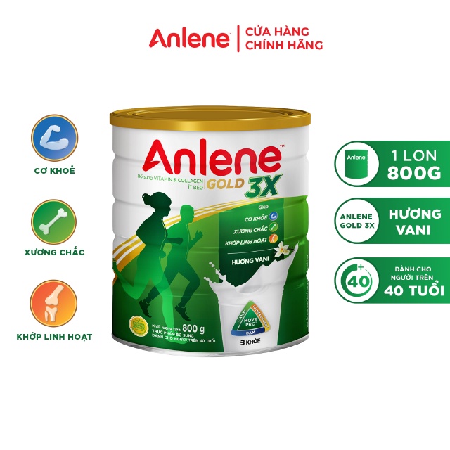 Sữa bột Anlene Gold 3X 800g Mới (trên 40 tuổi) 440g_800g_1.2kg