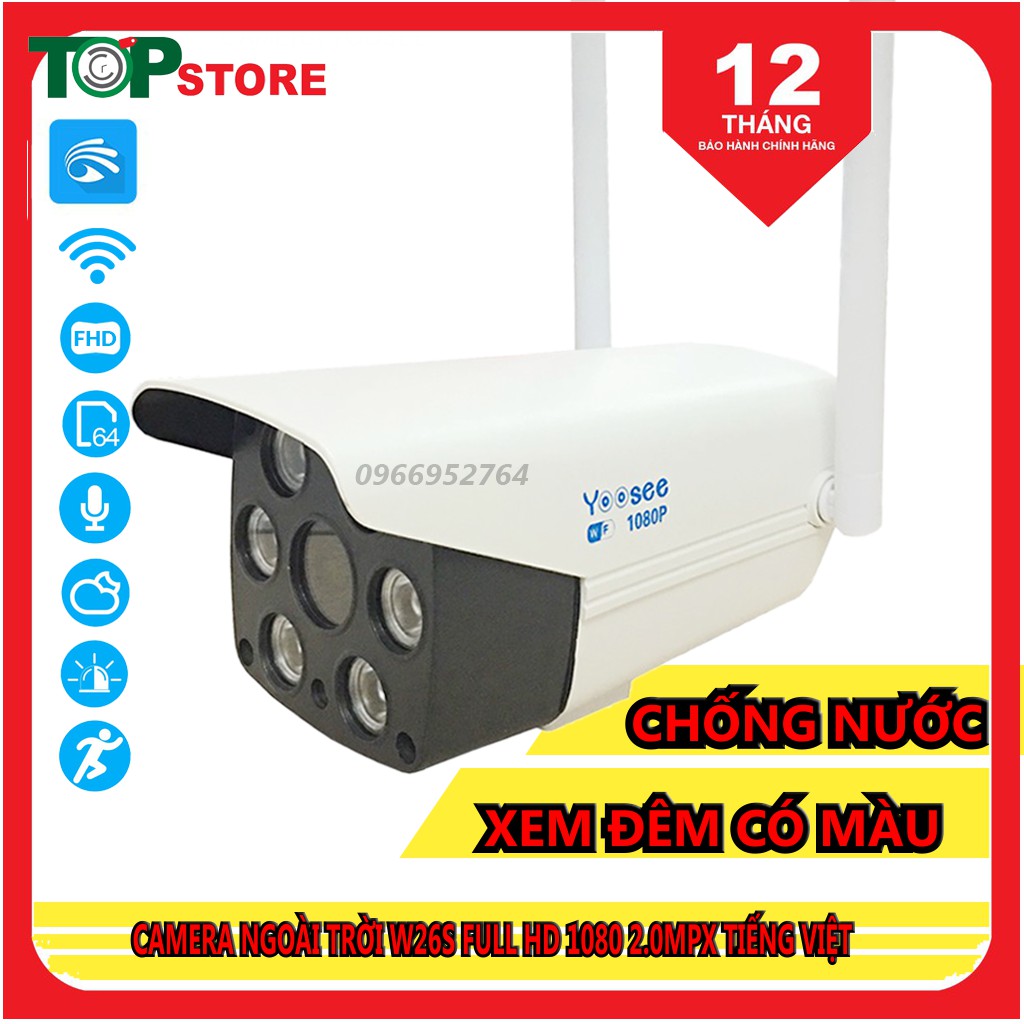 Camera IP YooSee Ngoài Trời W26S FHD 1080 Tiếng Việt