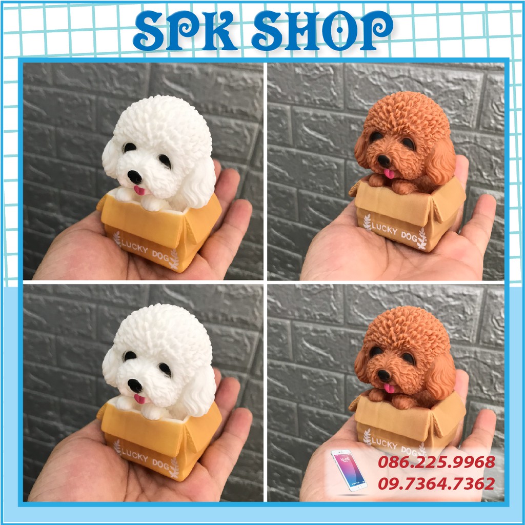 [FREESHIP❤️] Chó giỏ nhựa trang trí bánh kem, trang trí bánh sinh nhật