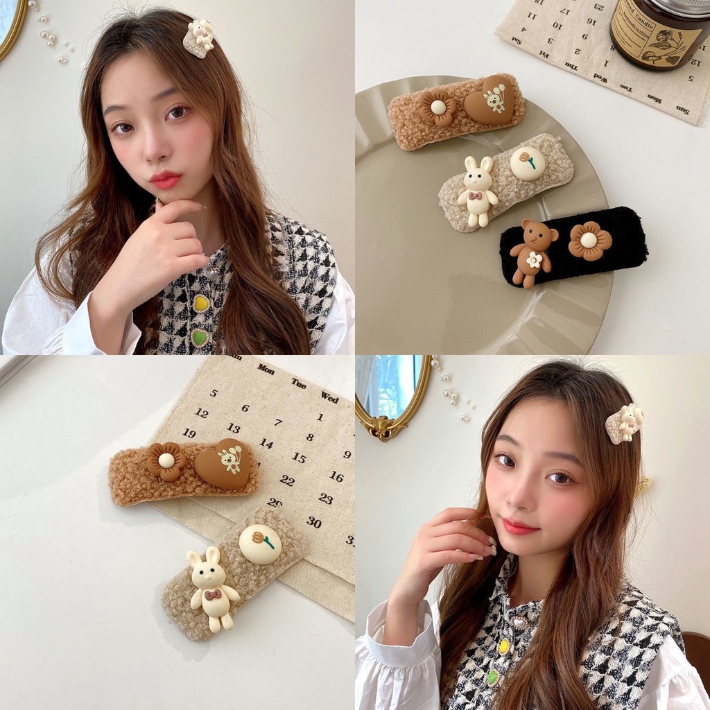 Kẹp Tóc Lông Cừu Thiết Kế Mới Đáng Yêu Thời Trang Mùa Thu Đông Dành Cho Bé Gái 2022