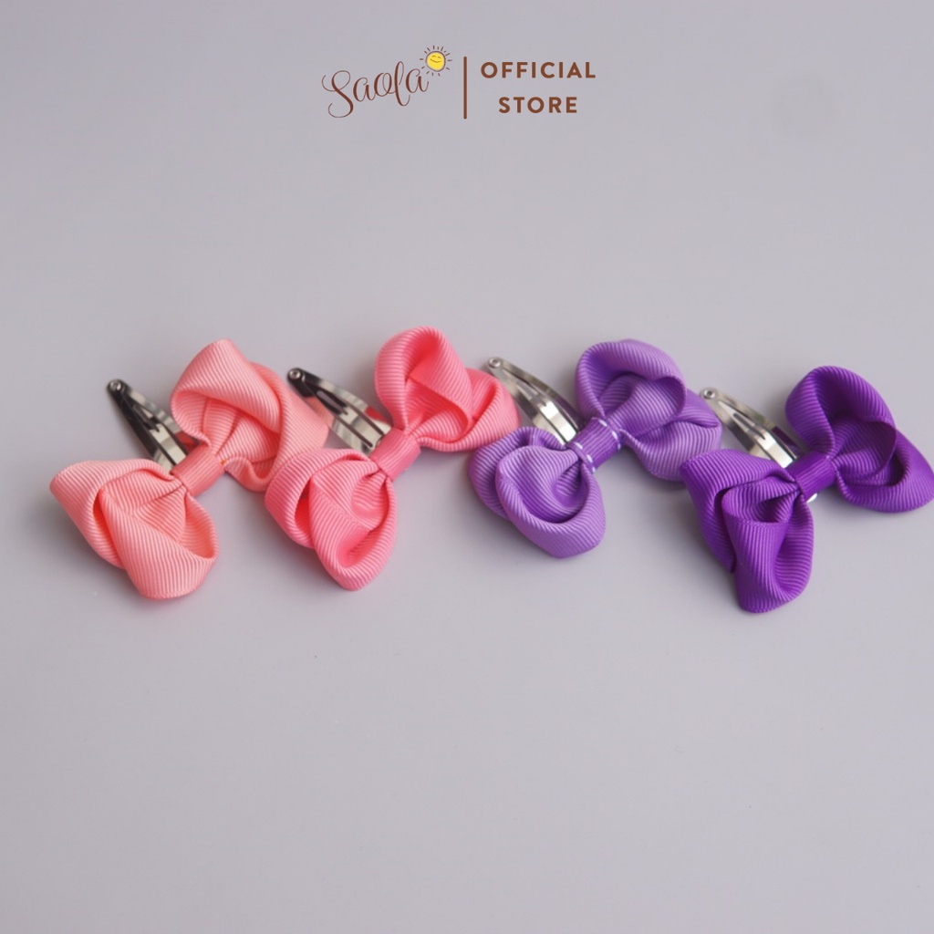 Kẹp tóc Mái Handmade Đính Nơ Phong Cách Hàn Quốc Xinh Xắn HP017 - SAOLA KIDS CLOTHING