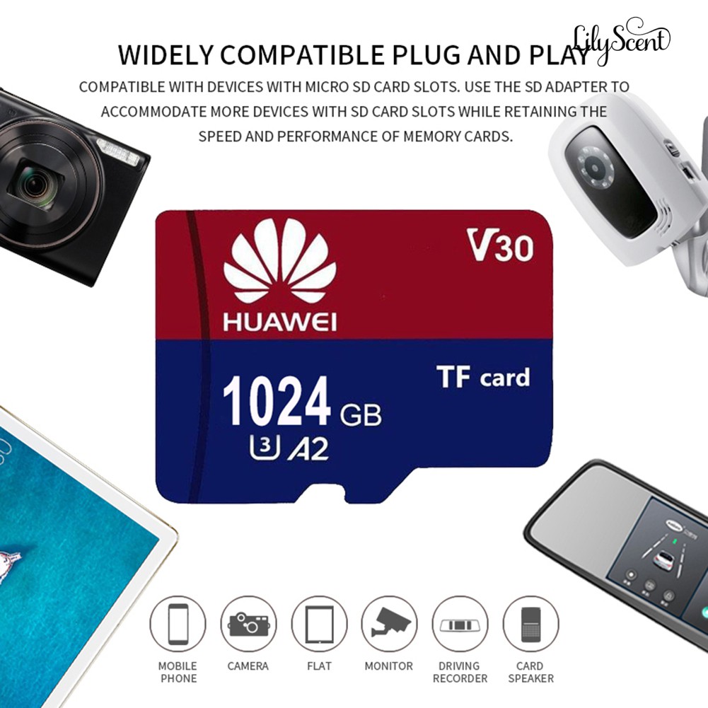 Thẻ Nhớ Micro Mini Tf Hua Wei U3 512gb / 1tb Cho Điện Thoại / Máy Ảnh