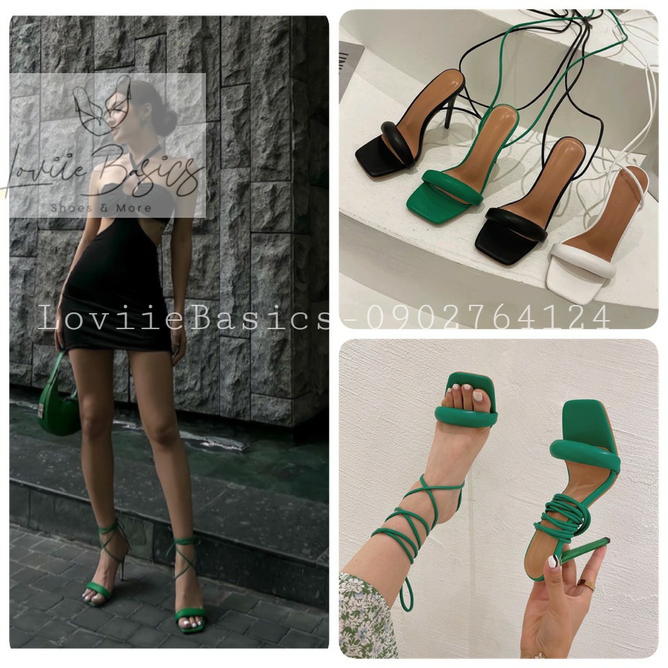 GUỐC NỮ LOVIIE BASICS - SANDAL CAO GÓT QUAI NGANG PHỒNG THỜI TRANG - GIÀY CHIẾN BINH CỘT DÂY G220425