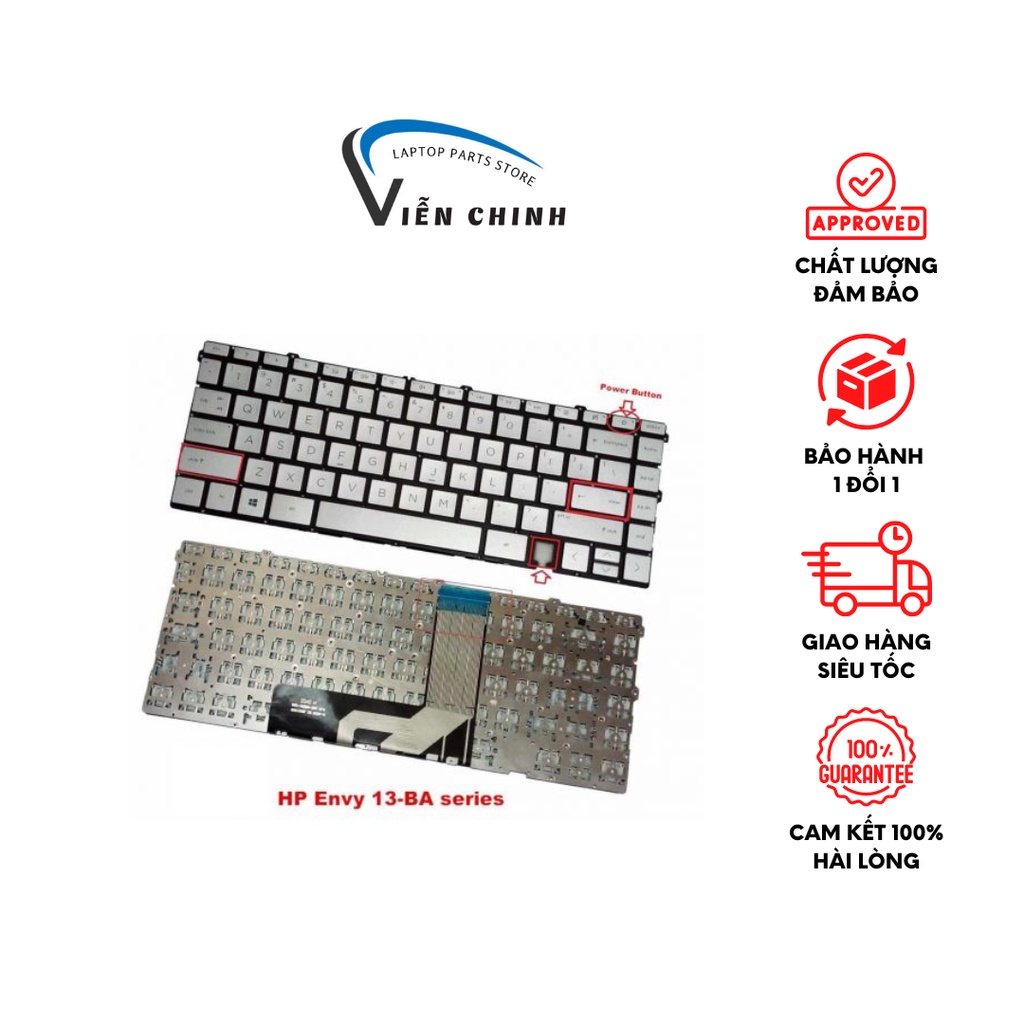 Cửa hàng cung cấp bàn phím laptop Hp Envy 13-ba 13-ba000, 13-ba001 (CÓ LỖ VÂN TAY)
