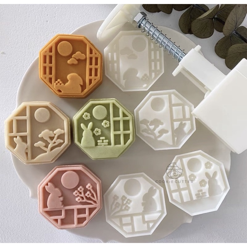 bộ khuôn trung thu 50g 4 mặt thỏ ngọc