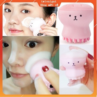 Cọ rửa mặt bạch tuộc, Mút rửa mặt silicone (Hồng)