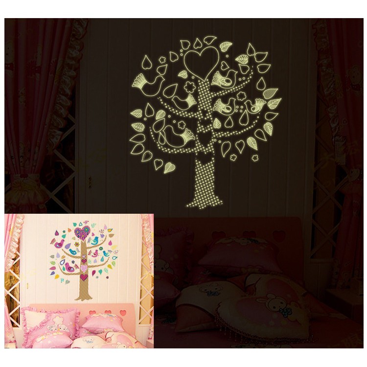 Tranh vườn thú có dạ quang cho bé AmyShop - tranh động vật decal dán tường