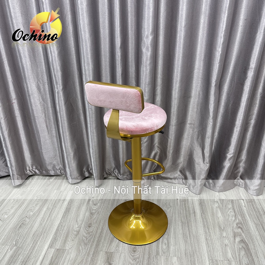 Ghế Quầy Lễ Tân, Ghế Quầy Bar Chân Vàng K1 Phong Cách Hiện Đại ( Ảnh Thật + Video)