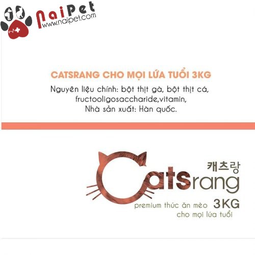 Thức ăn Hạt Cho Mèo Mọi Lứa Tuổi Catsrang Hàn Quốc 5kg