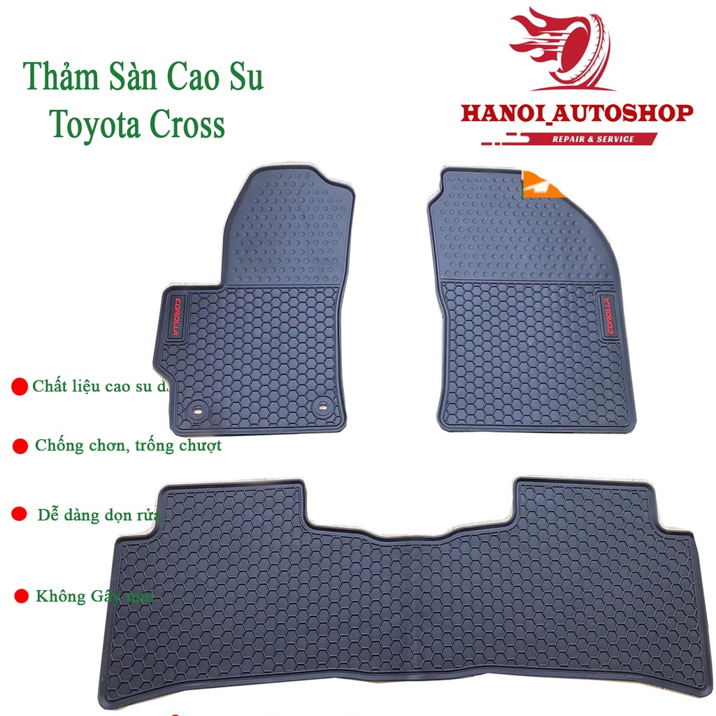 Hàng Cao Cấp|Thảm Lót Sàn Cao Su Cho Xe Toyota Cross 2019 đến 2021 Tổ ong cao cấp-Không mùi-dầy dặn-chuẩn form xe