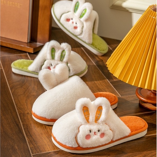 Dép Bông, Dép Lông Đi Trong Nhà Xinh Xắn Hình Thỏ Bông Warm&Cute A149
