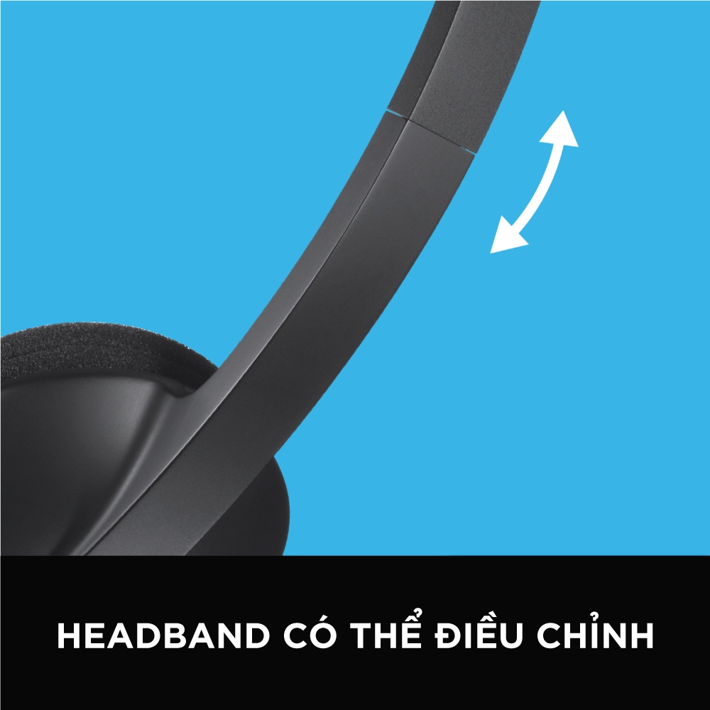 Tai nghe có dây Logitech H340 - Mic giảm ồn, điều khiển trên dây, kết nối USB-A