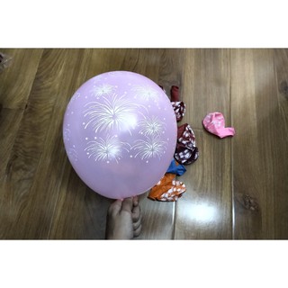 (XẢ KHO) BÓNG CAO SU TRÒN IN PHÁO HOA 35CM