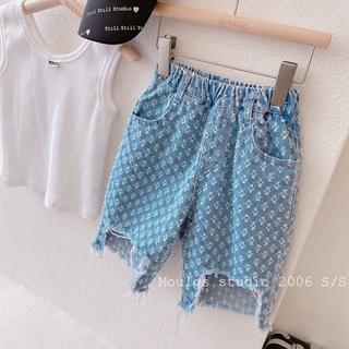 Quần short jeans rách thời trang cho bé trai gái 2022