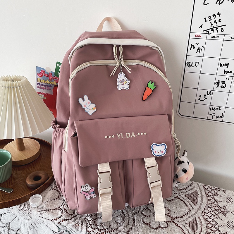 Ba Lô Đi Học Sức Chứa Lớn Phong Cách Harajuku Nhật Bản Đơn Giản Mới Cho Nữ