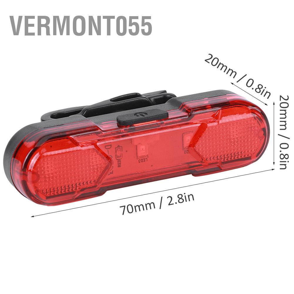 Có thể bán buôn Đèn LED ở đuôi xe đạp có thể sạc lại USB Xe leo núi Cảnh báo an toàn phía sau Vermont055 Hàng giao ngay