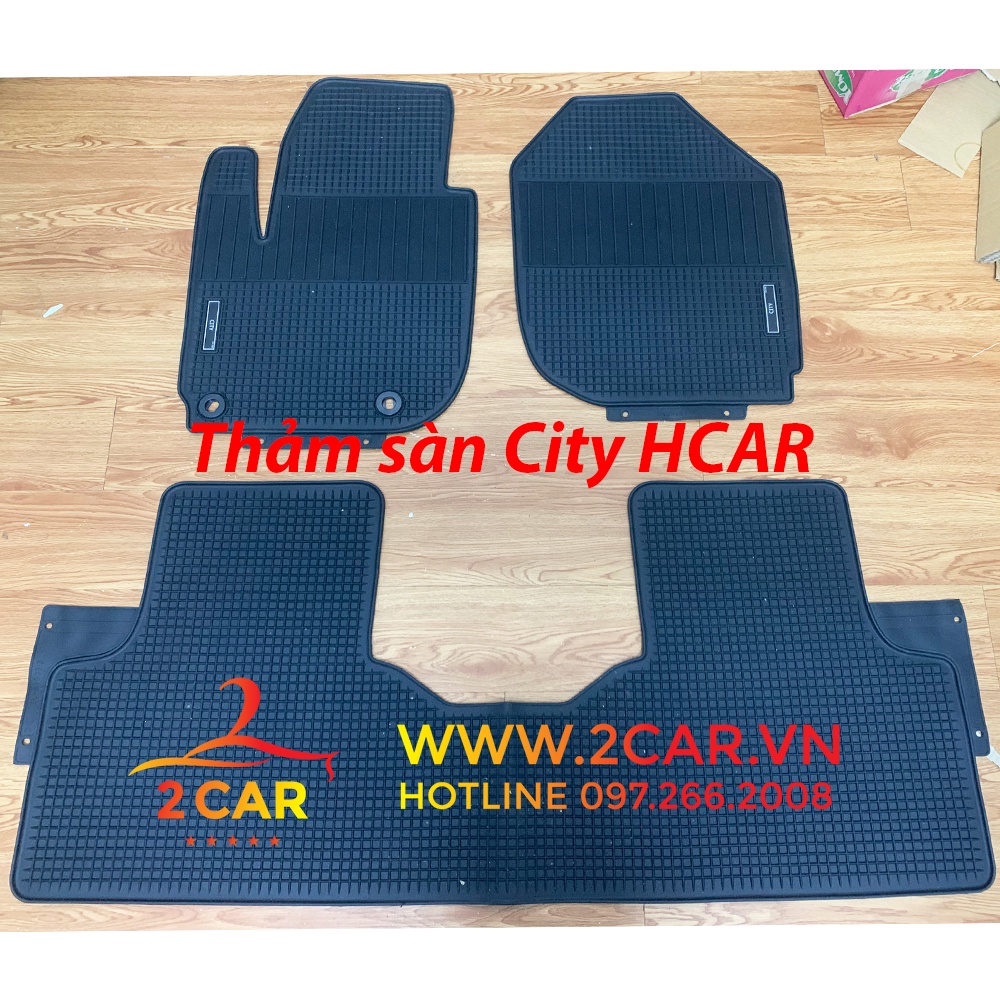 Thảm trải sàn, lót sàn PVC cao cấp xe Honda City 2016-2021, Hàng cao su đúc không mùi - Mẫu HCAR