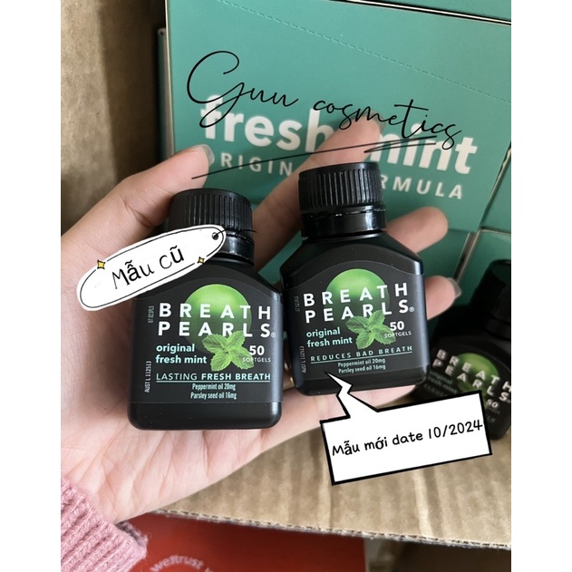 Viên uống thơm miệng Breath Pearls Original 50 viên Úc