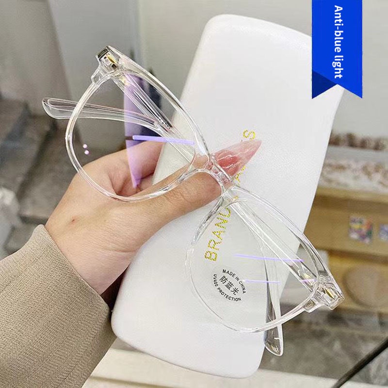 Kính Mát Gọng Tròn Lớn Trong Suốt Phong Cách Retro Thời Trang Cho Nam Nữ