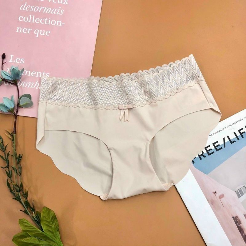 Hộp 5c quần lót su đúc không đường may phối cạp ren 99069