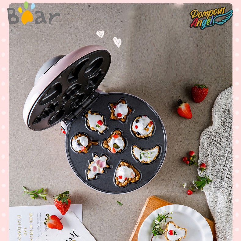Máy nướng bánh hình thú BEAR DGJ-A06E1 màu hồng/xanh , chống dính bảo hành 12 tháng