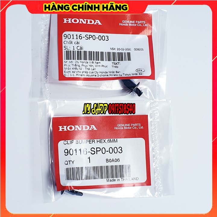 Combo Chốt Cài - Vít Nhựa Bấm 6mm Chính Hãng Honda Nhập Thái