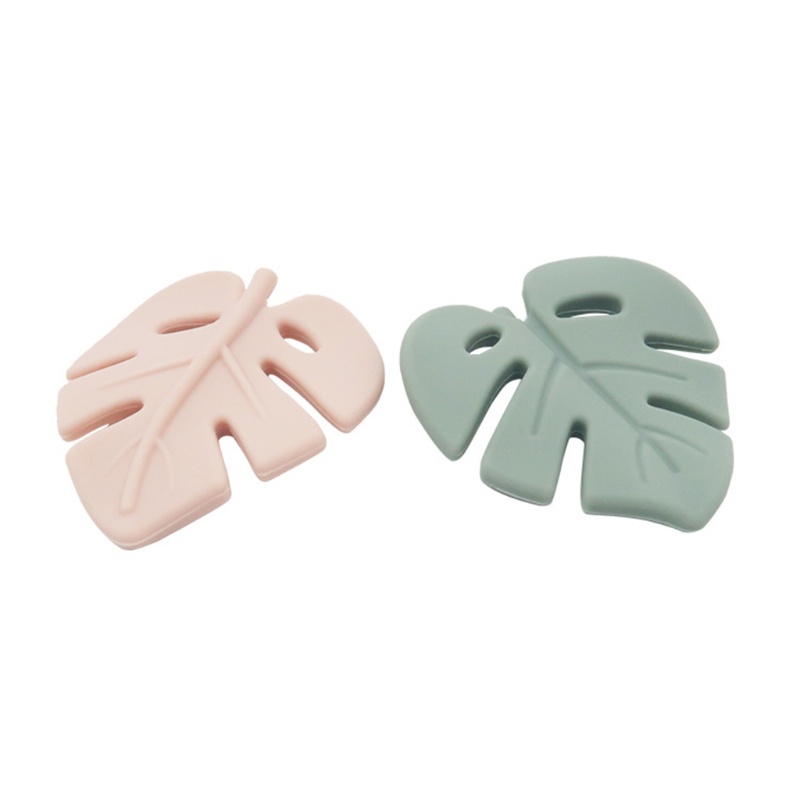 Đồ Chơi Ngậm Nướu Hình Chiếc Lá Bằng Silicone Phối Chuỗi Hạt Xinh Xắn Dành Cho Bé