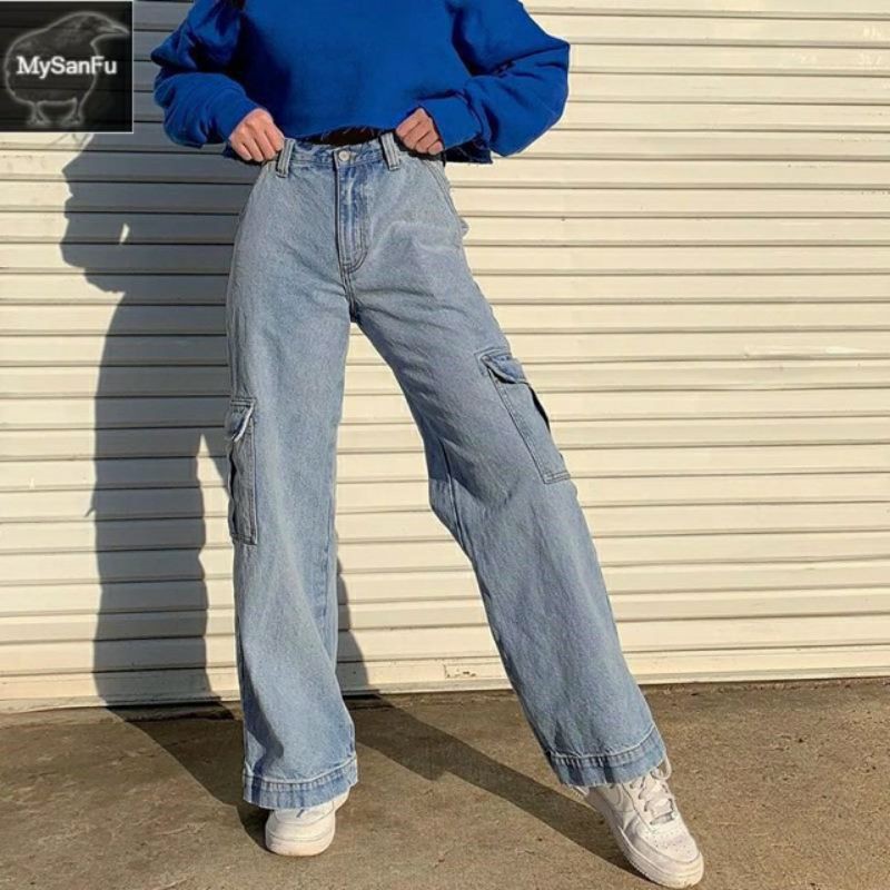 [ CÓ KÈM HÌNH THẬT] Quần jean túi hộp - Quần suông ống rộng túi hộp ullzzang hottrend | BigBuy360 - bigbuy360.vn