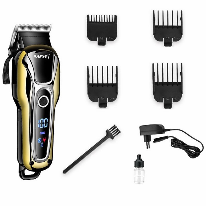 Tông đơ lưỡi kép cao cấp Kemei 1990 công suất 9w có đèn báo khi đang sử dụng và đang sạc