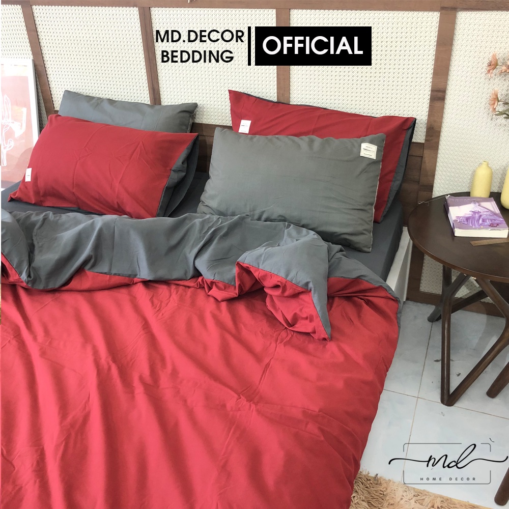 Bộ chăn ga gối Cotton tici MD.Decor - Bedding nhập khẩu  cao cấp miễn phí bo chun Mm2, m4, m6, m8